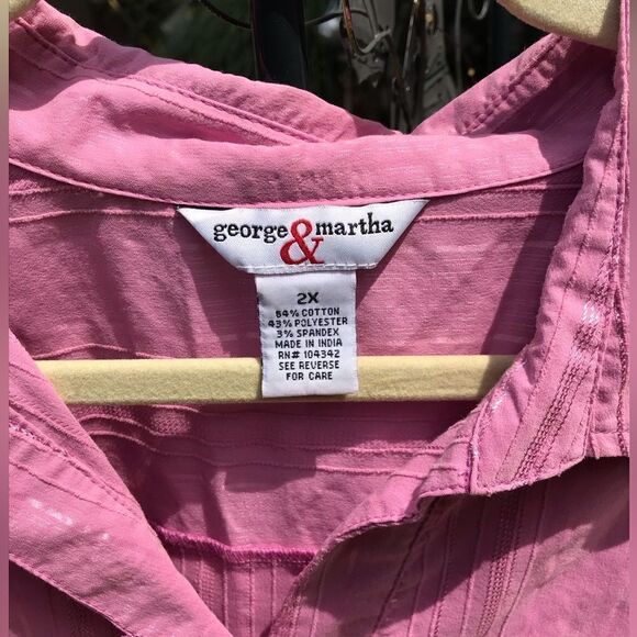 Women’s Pink Button Down Blouse - Picture 7 of 10